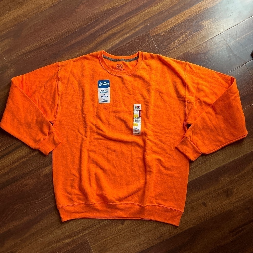 FRUIT of the LOOM Men's Orange Sweater size Large